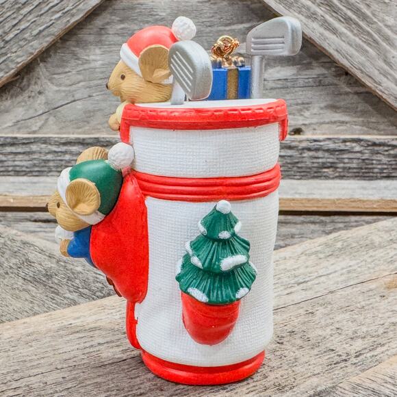 1998 VTG Mice in a Golf Bag-Kirkland Signature Collectible Christmas Ornament - Picture 4 of 10